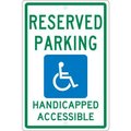 National Marker Co NMC Traffic Sign, Reserved Parking Van Accessible, 18in X 12in, White TM197H